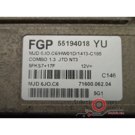 FGP 55194018 YU MJD 6JO.C6 ECU CENTRALITA MOTOR OPEL COMBO 1.3 CDTI